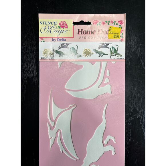 90s Vintage- Stencil Magic By Delta- Assorted Dinosaurs  No. 95 166 0012 NWT - Picture 4 of 6